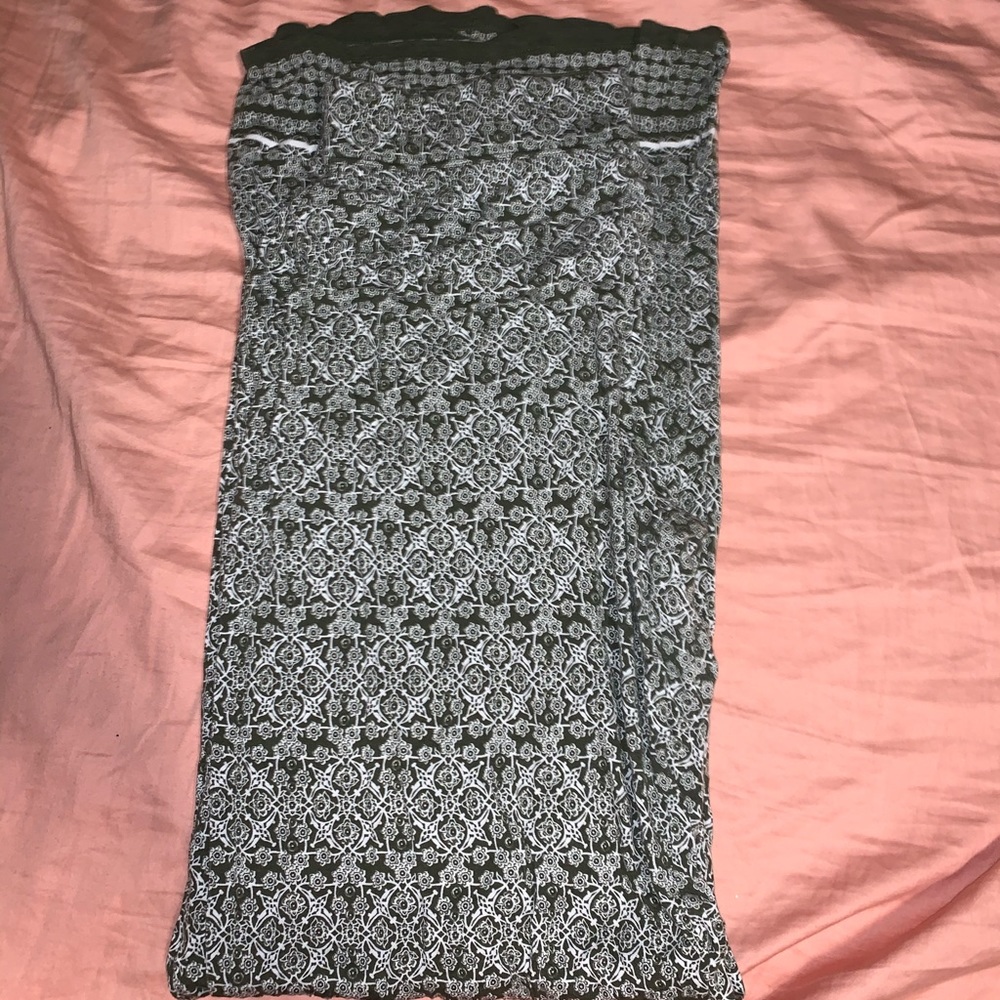 Long patterned flare pants